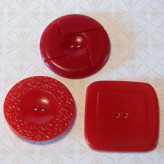 Vintage Bakelite Buttons RED Sale