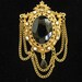 Vintage Florenza Large Rhinestone Drop Pendant Pin Brooch
