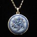 Austrian Michaela Frey Vintage Blue Enamel Floral Locket Necklace