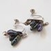 Vintage 14KT White Gold Black Pearl Earrings
