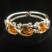 Vintage Amber Molded Plastic & Rhinestone Bracelet 1950s