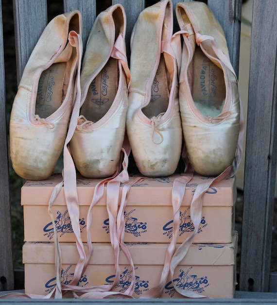 Vintage Ballet Pointe Shoes Two Boxed Pairs