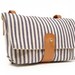 Handlebar Bag in Blue and White Striped Ticking