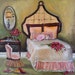 Original Painting Interior Roses Feminine Paris oil