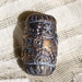 Geometric Textured Metallic Bronze Cylinder Bead