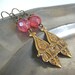 Persephone's Pomegranates - Pink glass brass earrings - Elysia