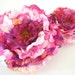 Pink-white-purple peony-Set of two fabric flowers-Brooch,comb,hair clip,corsage-Weddings,accessories,hair,bridal,bridesmaids.