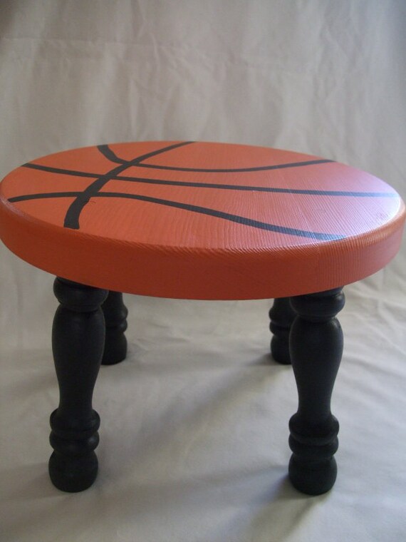 Handpainted Basketball Decorative Foot Stool