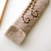 Felted Pencil Case - Light Gray Wool with Fern Embroidery