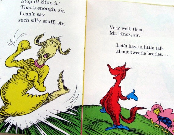 Vintage Picture Book Fox in Socks Dr. Seuss Illustrated 1965