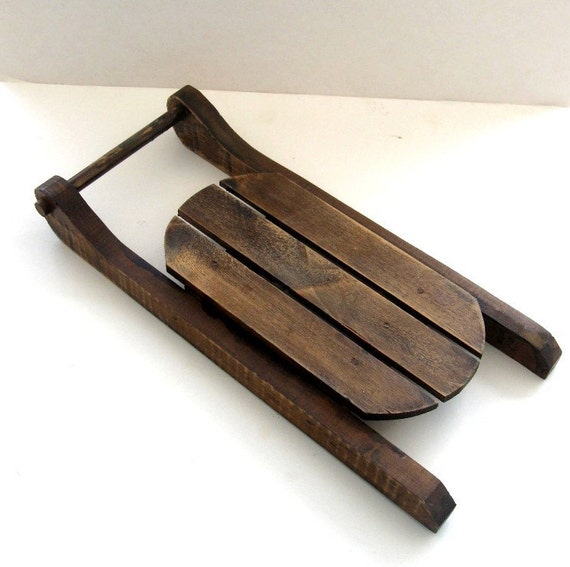 Vintage Wood Wooden Sled Rustic