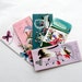 Vintage Greeting Cards Made in USA Five Pink Aqua 1950s