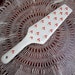 Vintage Cake Lifter Pie Server Cherry Fruit Red Green Porcelain 1970s