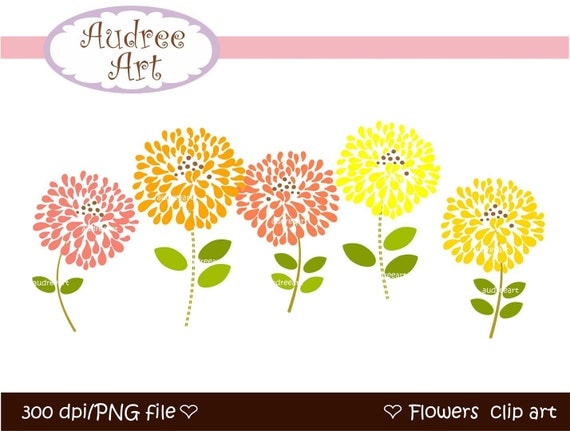 Items similar to Clip art flowers , Blooming 4 , Digital clipart PNG