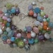 reserved OODLES vintage assemblage bracelet bead loaded luscious pastels shabby flea chic feminine