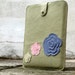 Boho iPad  Case Sage Leather, Pink and Blue Flowers.  Ready to ship