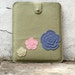 Boho iPad  Case Sage Leather, Pink and Blue Flowers.  Ready to ship