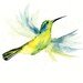HUMMINGBIRD by DIMDI Original watercolour painting 10x8inch