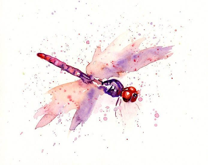 dragonfly by dimdi original watercolour painting 10x8inch dragonfly by dimdi original watercolour painting 10x8inch