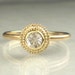 14k Gold Granulated Herkimer Diamond Ring