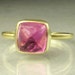 14k Gold Pink Tourmaline Sugarloaf Ring