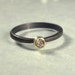 Champagne Diamond Ring-14k Gold and Blackened Silver