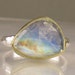 Rainbow Moonstone Ring - Rose Cut - 18k Gold and Sterling