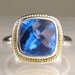 SALE - Blue Topaz Cocktail Ring - 18k Gold and Sterling Silver -15% OFF