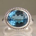SALE - Blue Topaz Cocktail Ring - 18k Gold and Sterling Silver