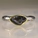 Natural Rough Black Diamond Engagement Ring - 18k Gold and Sterling