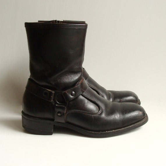 1950s biker boots / motorcycle boots by Iron Age / harness