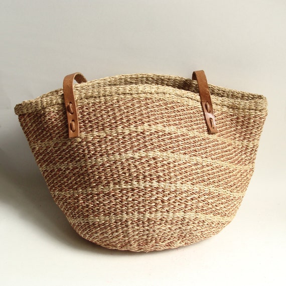 woven straw bag / sisal bag / 80s 1980s southwestern woven bag