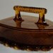 Sad Iron Amber Glass Butter Dish.Candy Dish. Fenton. RESERVED
