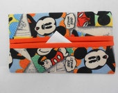 Retro Mickey Mouse Tissue Cozy/Gift Card Holder (orange lining)