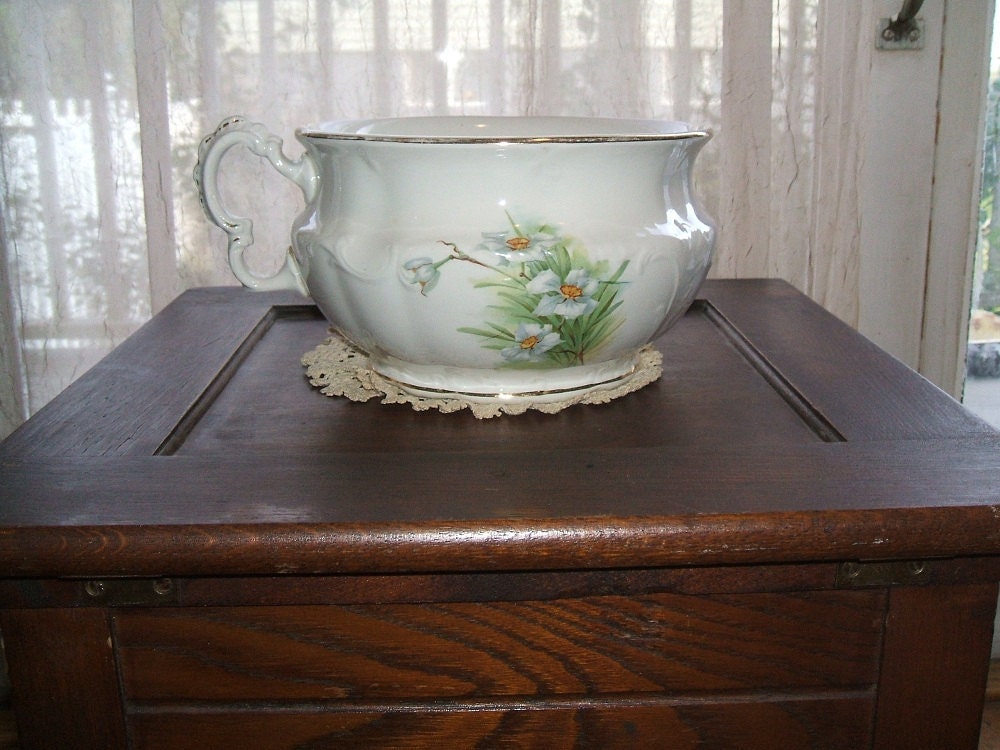 Vintage Antique 1880's Chamber Pot Harvard Porcelain