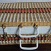 Vintage Picnic Basket in Red and White