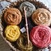 SALE Chilean Handwoven Basket Filled with Organic Hand Dyed Wool and Redwood Crochet Hook OOAK