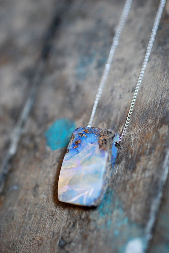 Raw Boulder Opal Pendant