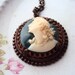 Repurposed Vintage Cameo Necklace set in Antique Copper and Brass