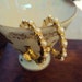 Vintage Monet Hoop earrings with Pearls and CZ Stones in Gold Plate