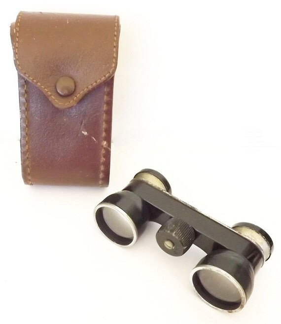 Antique Vintage Binoculars with Leather by VintageAndVictorian