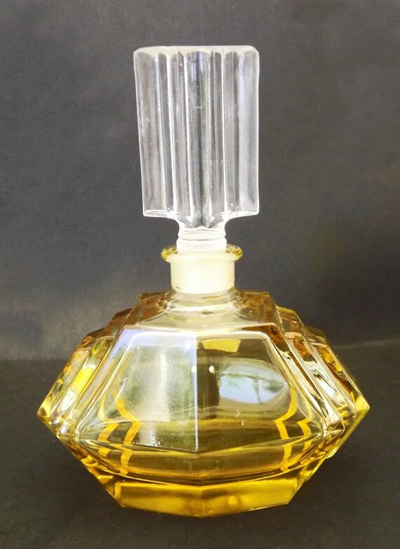 Vintage Perfume Bottle with Stopper Antique Rare Taunu Leaded