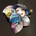 RESERVED FOR Katya - Vintage Brooch Lady Head - 1920s Style Lady - Porcelain - Rhinestones - Cameo