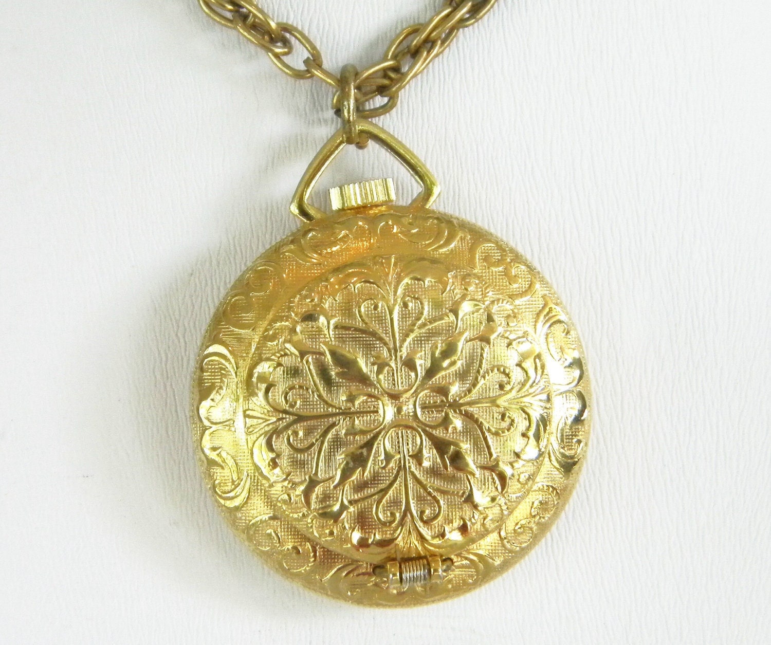 Vintage Pocket Watch Pendant Necklace by VintageAndVictorian