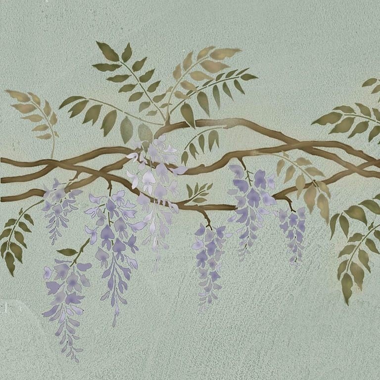 wisteria border stencil reusable stencils for wall decor