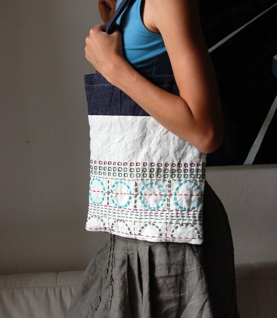 Items similar to Bag with Sashiko Embroidery on Etsy