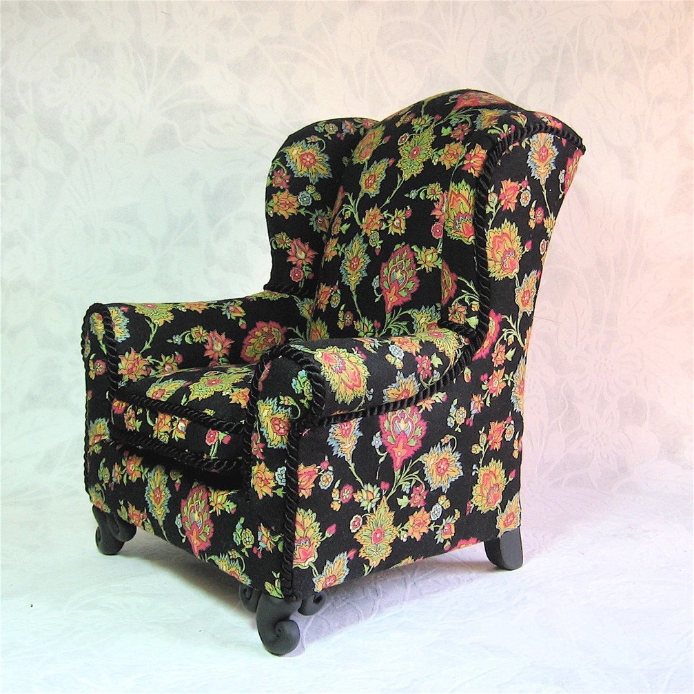 Floral Doll Wing Chair For 18 Inch Dolls
