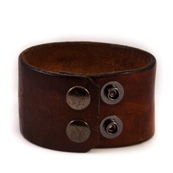 Men's Leather Cuff Wristband Gift for Him Free Shipping