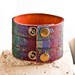 Geometric Shapes Handmade Leather Jewelry Cuff OOAK