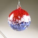 Blown Glass Suncatcher Ornament - Red White and Blue Patriot Ball